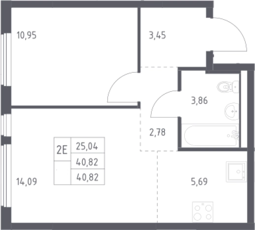 Купить однокомнатную квартиру в новостройках в Видном. Вариант № 2688715, 0, площадь -  квм, цена 9055068 рублей