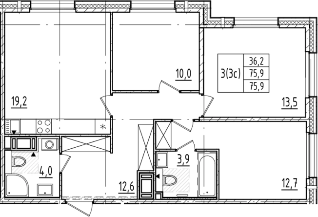 Купить многокомнатную квартиру в новостройках в ЖК Большая Охта в Санкт-Петербурге. Вариант № 6244267, 0, площадь -  квм, цена 24227052 рублей
