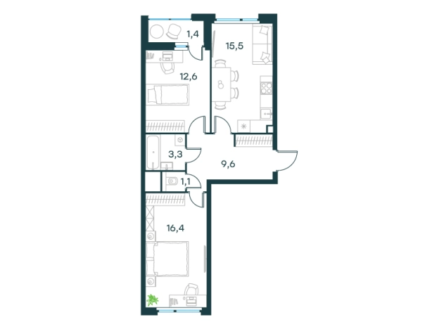 Купить двухкомнатную квартиру у метро Сходня в Химках. Вариант № 148651, 0, площадь -  квм, цена 30151326 рублей