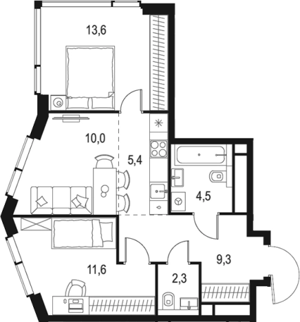 Купить квартиру в ЖК Level Мичуринский в Москве. Вариант № 202827, 0, площадь - квм, цена 25066492 рублей