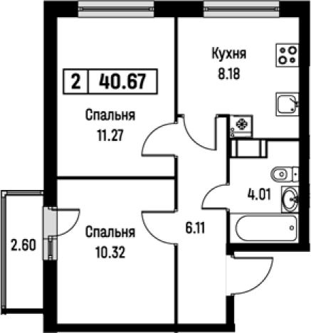 Купить квартиру на улице Екатерининская в Мурине. Вариант № 8062108, 0, площадь -  квм, цена 6804452 рублей