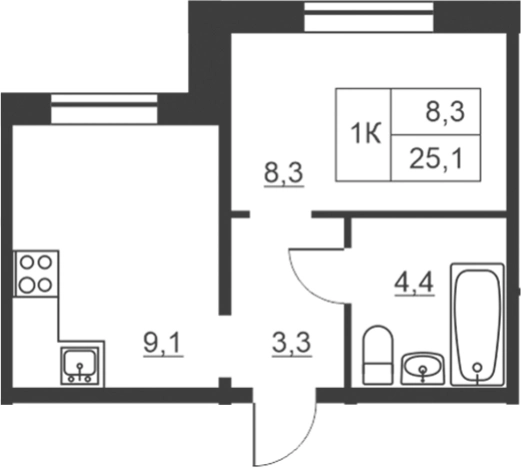 Купить квартиру в Волхове. Вариант № 6261143, 0, площадь -  квм, цена 2387055 рублей