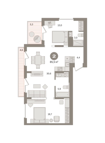 Купить двухкомнатную квартиру в ЖК Первый квартал. Вторая очередь в Московской области. Вариант № 8615760, 0, площадь -  квм, цена 14680000 рублей