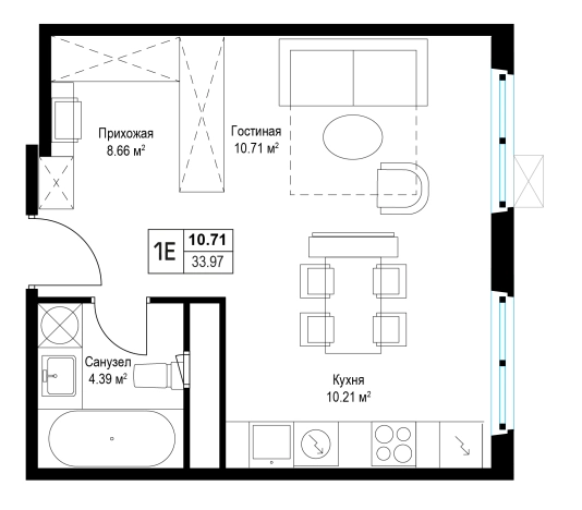 Купить однокомнатную квартиру в новостройках у метро Домодедовская в Московской области. Вариант № 88100, 0, площадь -  квм, цена 9642171 рублей