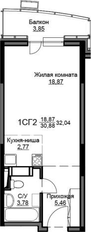 Купить Студию в Фрязине. Вариант № 156450, 0, площадь -  квм, цена 4966200 рублей