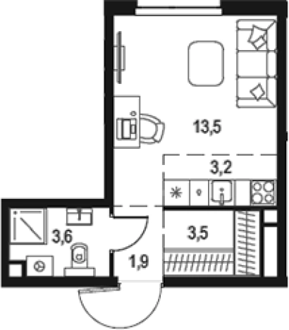 Купить квартиру на улице Мичуринский проспект в Москве. Вариант № 3421229, 0, площадь -  квм, цена 11931056 рублей