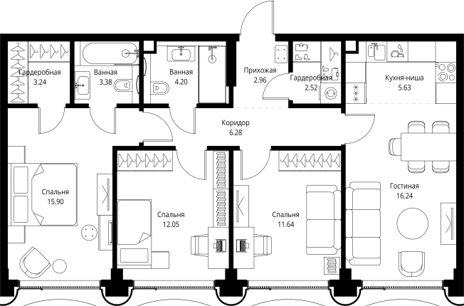 Купить квартиру у метро ВДНХ в Москве. Вариант № 10613294, 0, площадь - квм, цена 55474804 рублей
