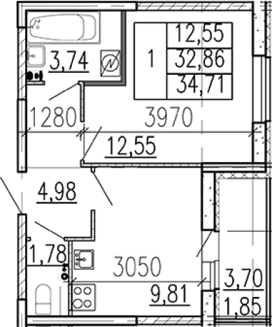 Купить квартиру в ЖК Высота в Ленинградской области. Вариант № 9096337, 0, площадь -  квм, цена 4939110 рублей