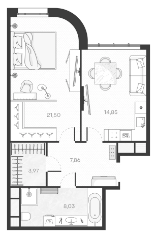 Купить однокомнатную квартиру у метро Горный институт в Санкт-Петербурге. Вариант № 5549673, 0, площадь -  квм, цена 25307009 рублей