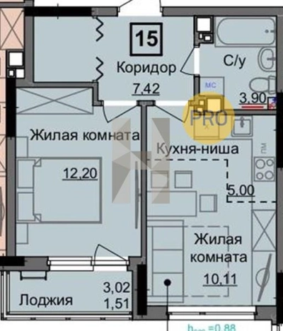 Купить однокомнатную квартиру в новостройках на улице Парковая в Ижевске. Вариант № 71532, 0, площадь -  квм, цена 3450000 рублей