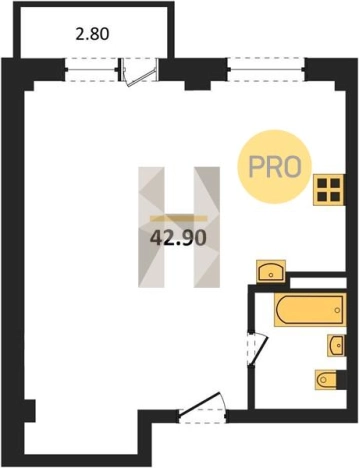 Купить однокомнатную квартиру в Приморском крае. Вариант № 72979, 0, площадь -  квм, цена 5362500 рублей