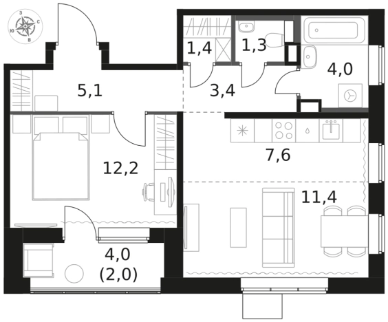 Купить двухкомнатную квартиру у метро Физтех в Химках. Вариант № 137140, 0, площадь -  квм, цена 13547160 рублей