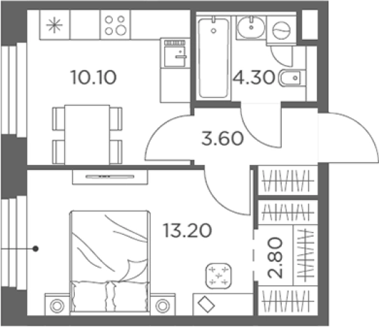 Купить однокомнатную квартиру у метро Медведково в Мытищах. Вариант № 206590, 0, площадь -  квм, цена 8102166 рублей