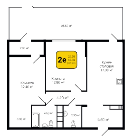 . Вариант № 89176, 0, площадь - 72.2 квм, цена 13189377 рублей