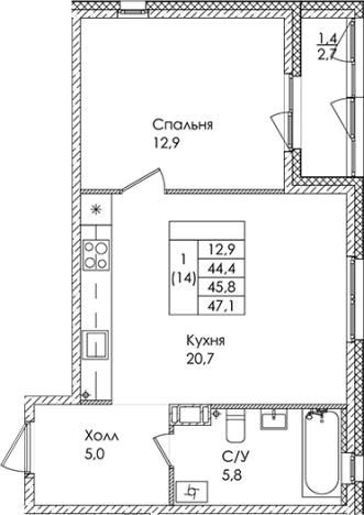 Купить квартиру в ЖК Дзета в Ленинградской области. Вариант № 6259881, 0, площадь -  квм, цена 6795254 рублей