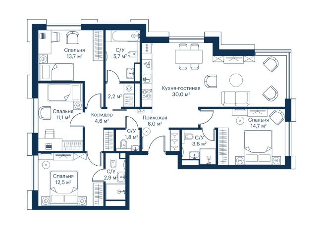 . Вариант № 148692, 0, площадь - 111.4 квм, цена 55967471 рублей