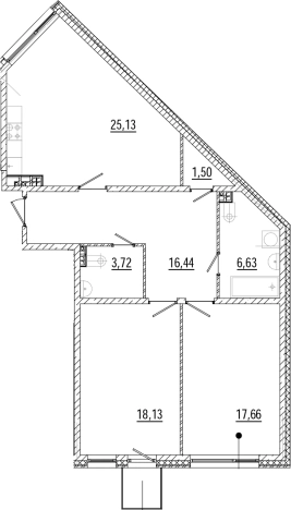 Купить двухкомнатную квартиру в новостройках у метро Горьковская в Санкт-Петербурге. Вариант № 76450, 0, площадь -  квм, цена 37308500 рублей