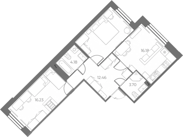 Купить трехкомнатную квартиру в новостройках в ЖК Огни Залива в Санкт-Петербурге. Вариант № 78978, 0, площадь -  квм, цена 18000000 рублей