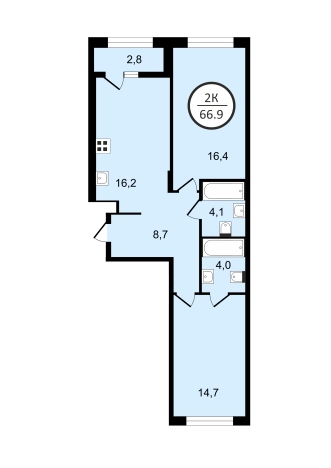 Купить квартиру в новостройках в ЖК UNO в Владимире. Вариант № 148555, 2, площадь -  квм, цена 9693250 рублей