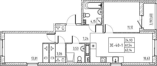 Купить квартиру в ЖК Энфилд в Ленинградской области. Вариант № 7830959, 0, площадь -  квм, цена 10882179 рублей
