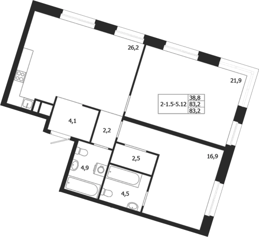 Купить двухкомнатную квартиру в ЖК ЛДМ в Санкт-Петербурге. Вариант № 6851520, 0, площадь -  квм, цена 62435050 рублей