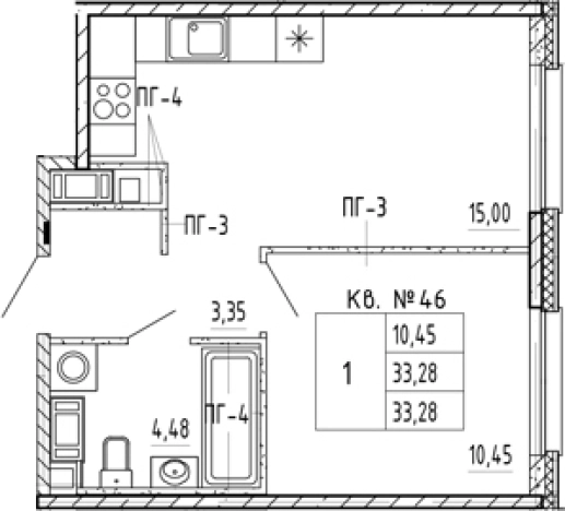 Купить однокомнатную квартиру в районе Московский в Санкт-Петербурге. Вариант № 5586141, 0, площадь -  квм, цена 7414784 рублей