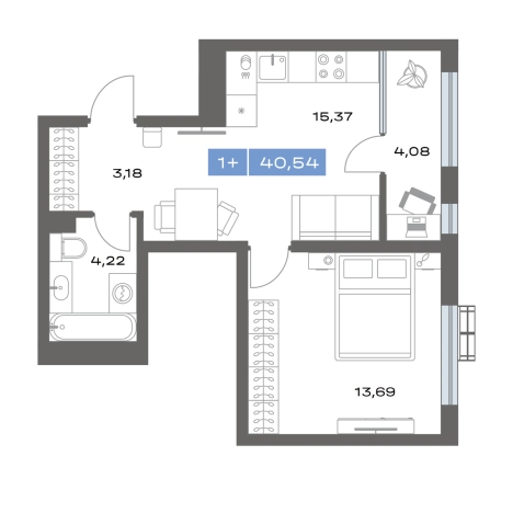 Купить однокомнатную квартиру в новостройках в Тобольске. Вариант № 92902, 0, площадь -  квм, цена 5300000 рублей