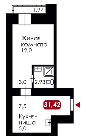 Купить квартиру в ЖК 9 Литер в Благовещенске. Вариант № 154855, 0, площадь -  квм, цена 7760740.0000 рублей