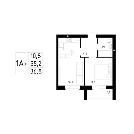 Купить квартиру в новостройках в Республике Башкортостан. Вариант № 102856, 0, площадь -  квм, цена 3869000 рублей