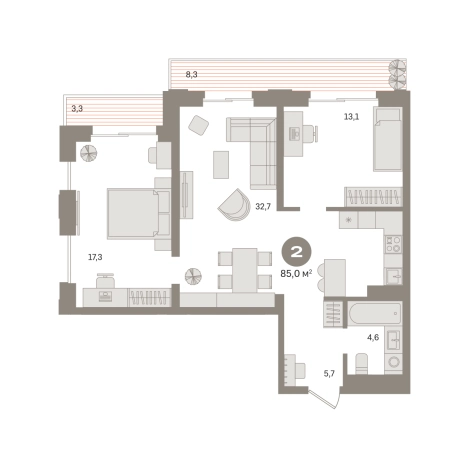 Купить двухкомнатную квартиру у метро Фонвизинская в Москве. Вариант № 110476, 0, площадь -  квм, цена 35820000 рублей