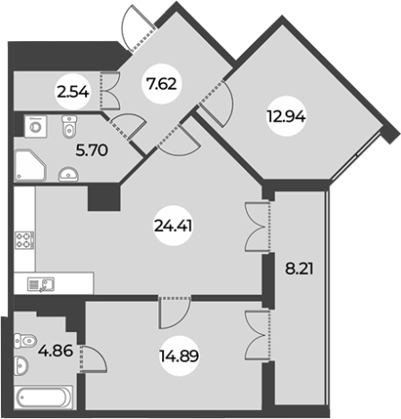 Купить трехкомнатную квартиру в новостройках в ЖК Огни Залива в Санкт-Петербурге. Вариант № 7254425, 0, площадь -  квм, цена 18255000 рублей