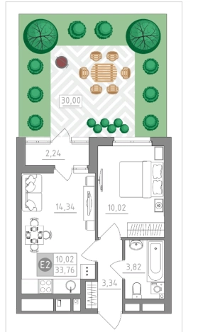 Купить однокомнатную квартиру в новостройках в ЖК Пряничная слобода в Туле. Вариант № 71797, 0, площадь -  квм, цена 3780107 рублей