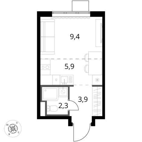 Купить однокомнатную квартиру у метро Битца в Московской области. Вариант № 9949614, 0, площадь -  квм, цена 8698900 рублей