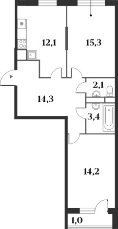 Купить двухкомнатную квартиру в новостройках у метро Опалиха в Красногорске. Вариант № 142828, 0, площадь -  квм, цена 12763612 рублей