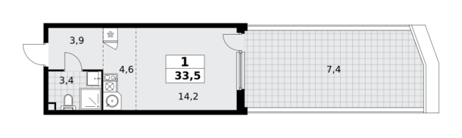 Купить однокомнатную квартиру в ЖК Скандинавия в Москве. Вариант № 1006746, 0, площадь -  квм, цена 12607055 рублей