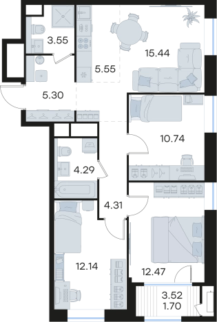 Купить трехкомнатную квартиру в Нижегородской области. Вариант № 9336751, 0, площадь -  квм, цена 30999998 рублей