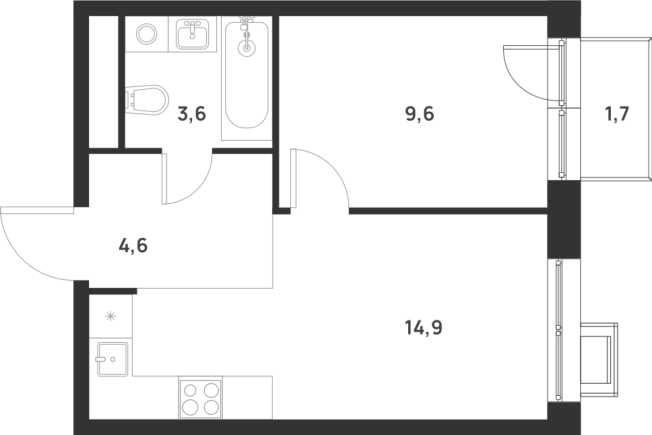 Купить однокомнатную квартиру на улице Разведчика Дейча в Москве. Вариант № 10013355, 0, площадь -  квм, цена 14768116 рублей