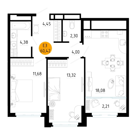Купить квартиру в новостройках в ЖК Смарт квартал «Центральный» в Рязани. Вариант № 153901, 0, площадь -  квм, цена 7550687 рублей
