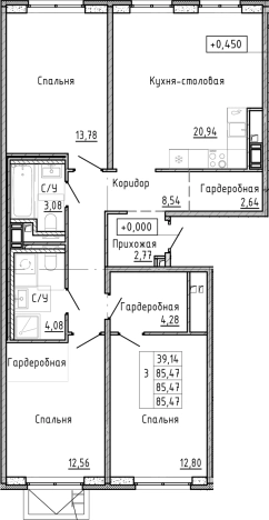 Купить четырехкомнатную квартиру у метро Проспект Просвещения в Санкт-Петербурге. Вариант № 8163855, 0, площадь -  квм, цена 18179469 рублей