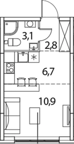 Купить Студию в районе Новокуркино в Химках. Вариант № 74837, 0, площадь -  квм, цена 4840863 рублей