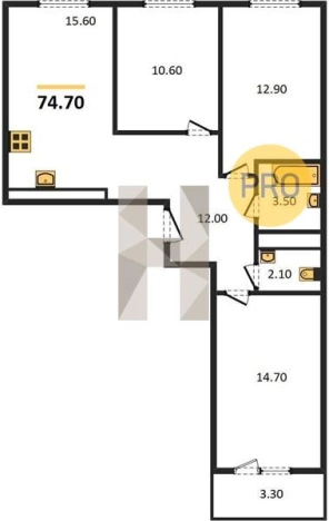 Купить трехкомнатную квартиру в районе Первомайский в Ижевске. Вариант № 70510, 0, площадь -  квм, цена 5283531 рублей
