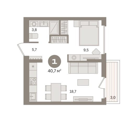 Купить однокомнатную квартиру в новостройках в Видном. Вариант № 8587568, 0, площадь -  квм, цена 7770000 рублей