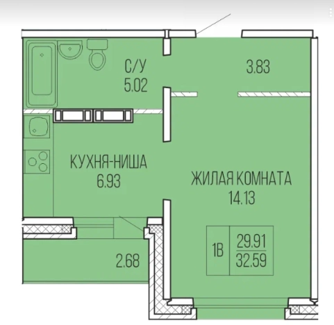 Купить квартиру в ЖК "93 Серия" в Архангельске. Вариант № 32033, 0, площадь -  квм, цена 3697800 рублей