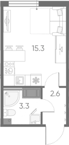 Купить Студию у метро Пролетарская в Санкт-Петербурге. Вариант № 7257815, 0, площадь -  квм, цена 5514777 рублей