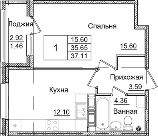 Купить однокомнатную квартиру в ЖК Квартал Заречье в Санкт-Петербурге. Вариант № 6707532, 0, площадь -  квм, цена 6732776 рублей