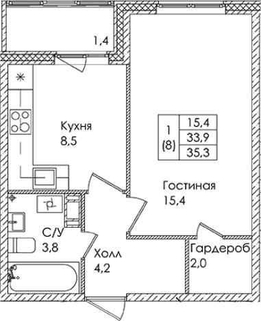 Купить квартиру в ЖК Ермак в Ленинградской области. Вариант № 6609037, 0, площадь -  квм, цена 5163500 рублей