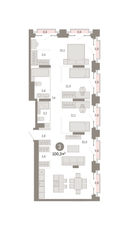 Купить квартиру у метро Бульвар Рокоссовского в Москве. Вариант № 8468440, 0, площадь -  квм, цена 30990000 рублей
