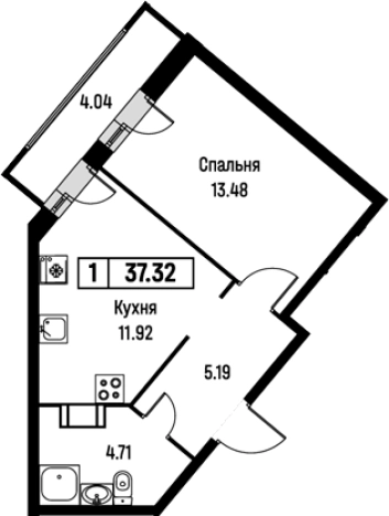 Купить квартиру на улице Екатерининская в Мурине. Вариант № 8062425, 0, площадь -  квм, цена 6632581 рублей
