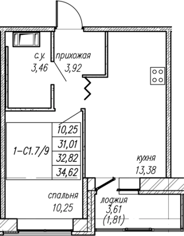 Купить однокомнатную квартиру у метро Проспект Ветеранов в Ленинградской области. Вариант № 8064237, 0, площадь - квм, цена 5829882 рублей