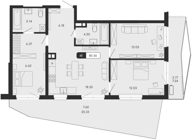 Купить квартиру в новостройках в Республике Крым. Вариант № 155520, 0, площадь -  квм, цена 35047872 рублей